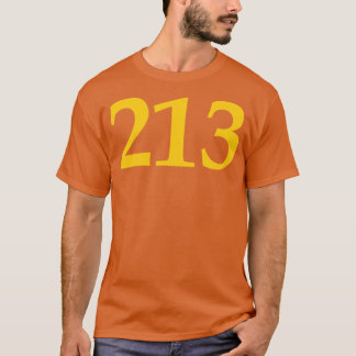 Los Angeles 213 Gelb auf blau T-Shirt