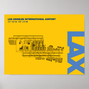 Los Angeles Airport (LAX) Diagramm Poster