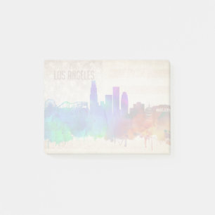 Los Angeles, Aquarell-Stadt-Skyline CAs   Post-it Klebezettel