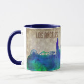 Los Angeles, Aquarell-Stadt-Skyline CAs | Tasse (Links)