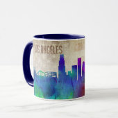 Los Angeles, Aquarell-Stadt-Skyline CAs | Tasse (Vorderseite Links)