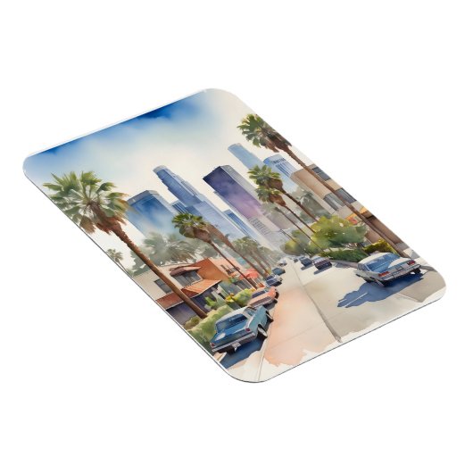 Los Angeles Aquarellkunst Magnet (Rechte Seite)