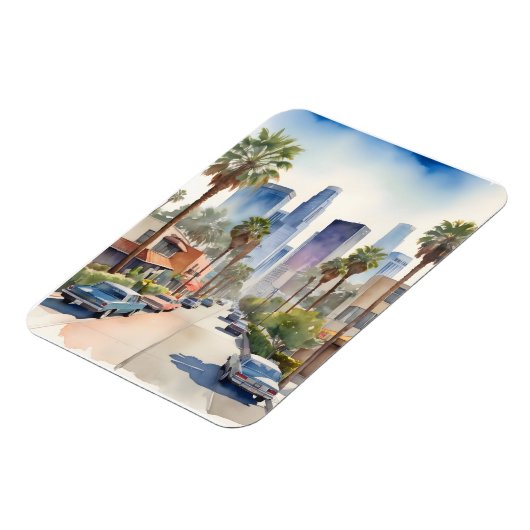 Los Angeles Aquarellkunst Magnet (Linke Seite)