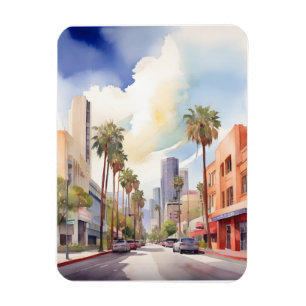 Los Angeles Aquarellkunst Magnet