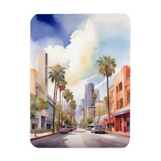 Los Angeles Aquarellkunst Magnet (Vertikal)