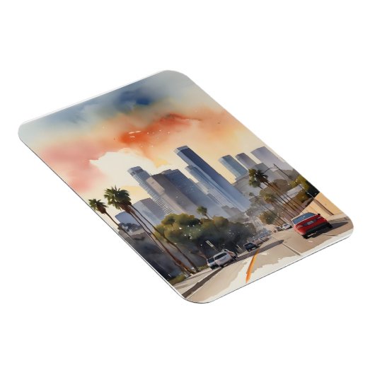 Los Angeles Aquarellkunst Magnet (Rechte Seite)