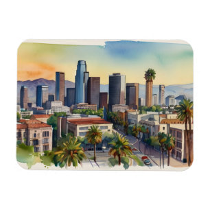 Los Angeles Aquarellkunst Magnet