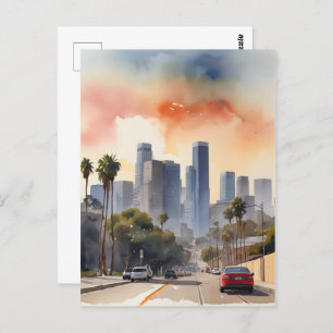 Los Angeles Aquarellkunst Postkarte