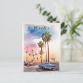 Los Angeles Aquarellkunst Postkarte (Stehend Vorderseite)