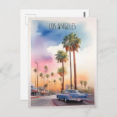 Los Angeles Aquarellkunst Postkarte (Vorne/Hinten)