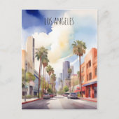 Los Angeles Aquarellkunst Postkarte (Vorderseite)