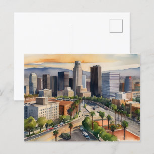Los Angeles Aquarellkunst Postkarte