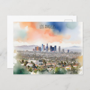 Los Angeles Aquarellkunst Postkarte