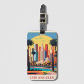 Los Angeles, Art Deco Illustration, Gepäckanhänger (Vorderseite Vertikal)