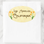 Los Angeles Art Deco Oval Logo Ovaler Aufkleber (Tasche)