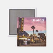 Los Angeles At Night Purple Magnet (Vorderseite/Rückseite)