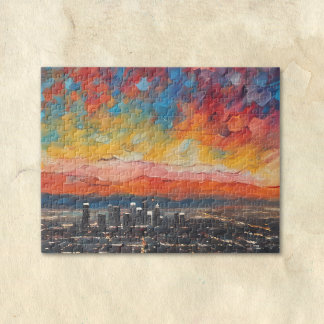 Los Angeles at Sunset Abstract  Puzzle