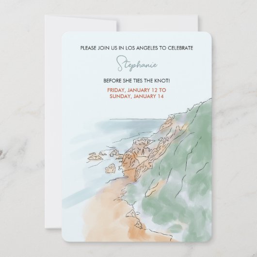 Los Angeles Bachelorette Einladung (Vorderseite)