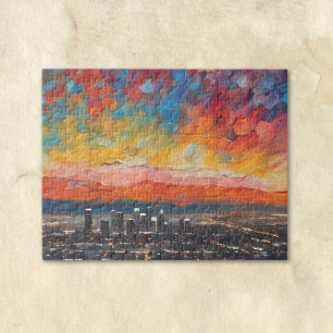 Los Angeles bei Sonnenuntergang Abstract Puzzle