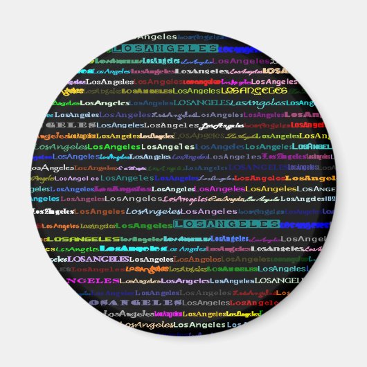 Los Angeles Black Background Magnet (Vorne)