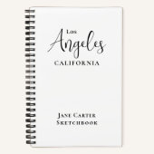 Los Angeles Black Script White Sketchbook Notizblock (Vorderseite)
