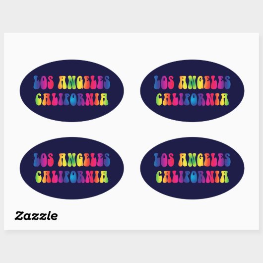 Los Angeles CA 60er TieDye Stickers (Blatt)