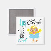 Los Angeles CA Chick-3 Magnet (Vorderseite/Rückseite)