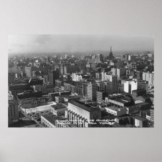 Los Angeles, CA Downtown View vom Rathaus Poster (Vorne)