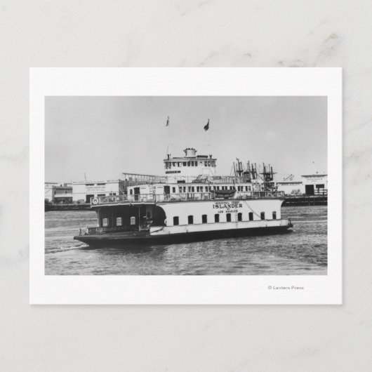 Los Angeles, CA Ferry Islander in der Nähe von Haf Postkarte (Vorderseite)