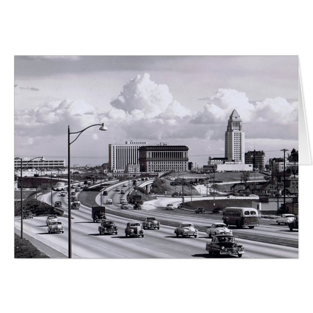 Los Angeles CA Freeway 1950s Card (Vorderseite (Horizontal))