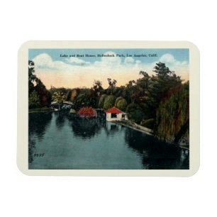 Los Angeles CA, Hollenbeck Park, Vintag Style Magnet