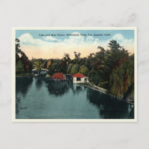 Los Angeles CA, Hollenbeck Park, Vintag Style Postkarte