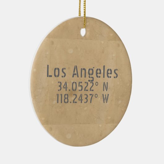Los Angeles CA Latitude Longitude Keramik Ornament (Rechts)