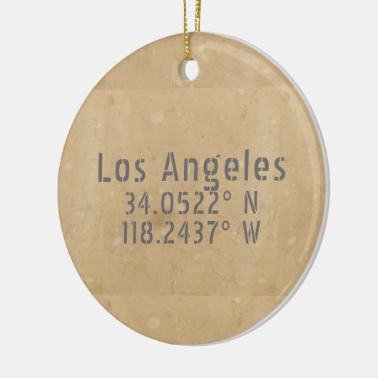Los Angeles CA Latitude Longitude Keramik Ornament (Links)
