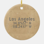 Los Angeles CA Latitude Longitude Keramik Ornament (Hinten)