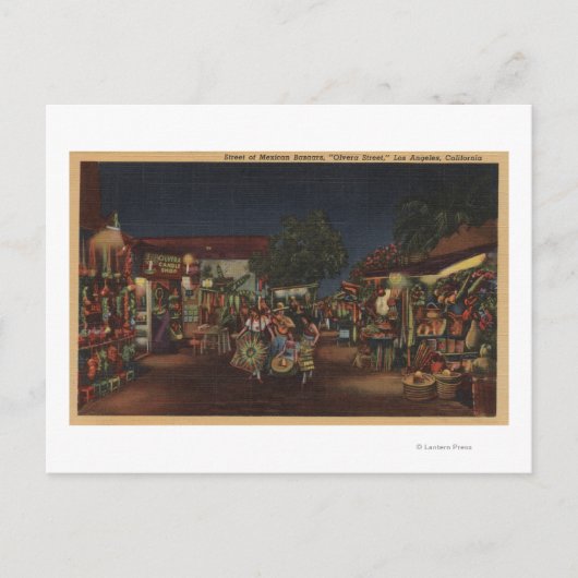 Los Angeles, CA - Olvera Street Postkarte (Vorderseite)