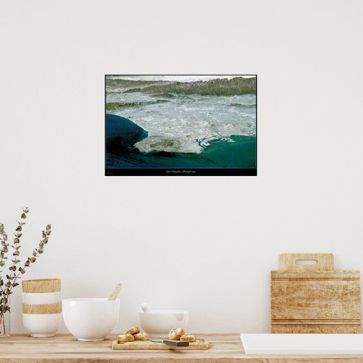 Los Angeles, CA Perspektive I Satellitenbild Poster (Küche)