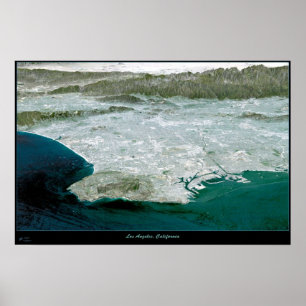 Los Angeles, CA Perspektive I Satellitenbild Poster