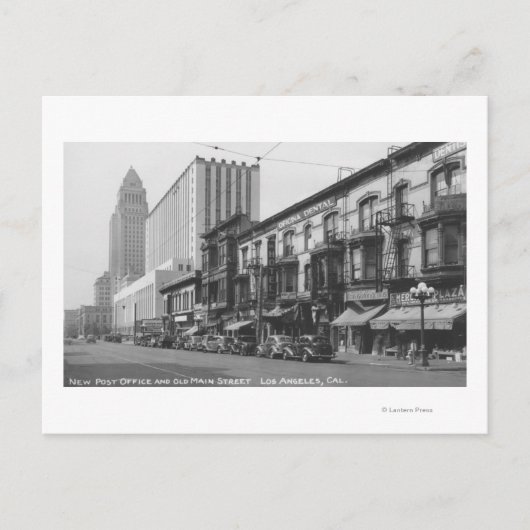 Los Angeles, CA Post und Old Main Postkarte (Vorderseite)