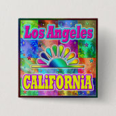 Los Angeles CA Sun & Palms Button (Vorderseite)