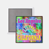 Los Angeles CA Sun & Palms Magnet (Vorderseite/Rückseite)