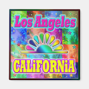 Los Angeles CA Sun & Palms Magnet