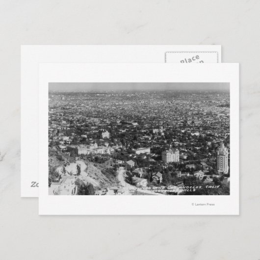 Los Angeles, CA View of Hollywood Hills Postkarte (Vorne/Hinten)