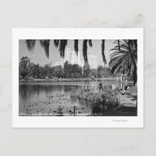 Los Angeles, CA West Lake Park im Winter Postkarte (Vorderseite)
