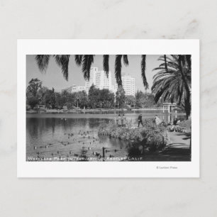 Los Angeles, CA West Lake Park im Winter Postkarte