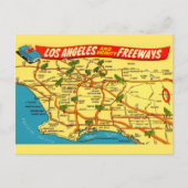 Los Angeles Calfornia Road Map Postkarte (Vorderseite)