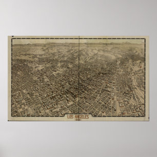 Los Angeles California 1909 Panoramakarte Poster
