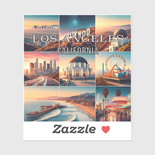Los Angeles California 3 Inch Vinyl Sticker (Blatt)