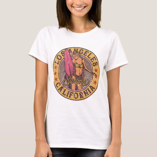 Los Angeles California Abzeichen-Emblem T-Shirt (Vorderseite)