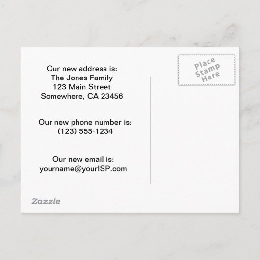 Los Angeles California Adresswechsel Ankündigungspostkarte (Rückseite)